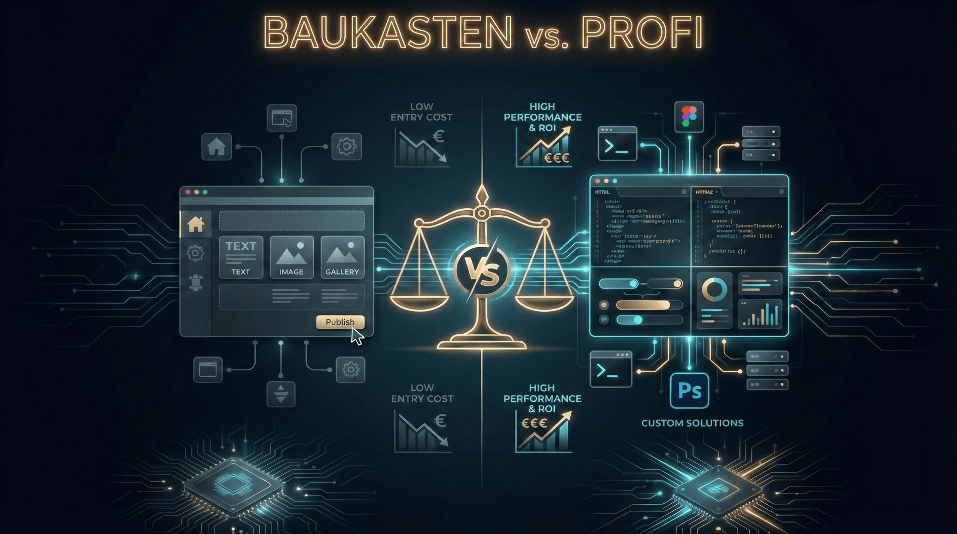 Baukasten vs. Professionelle Website: Was kostet Sie Ihr Wix/Jimdo wirklich? [Kostenvergleich 2026]