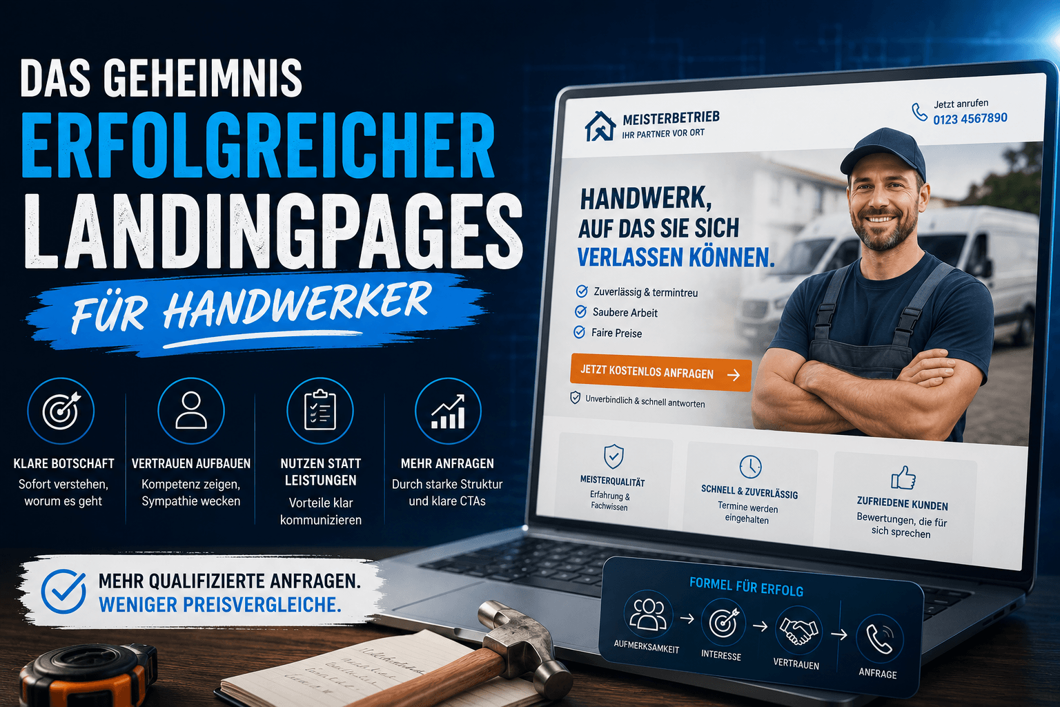 Das Geheimnis erfolgreicher Landingpages für Handwerker