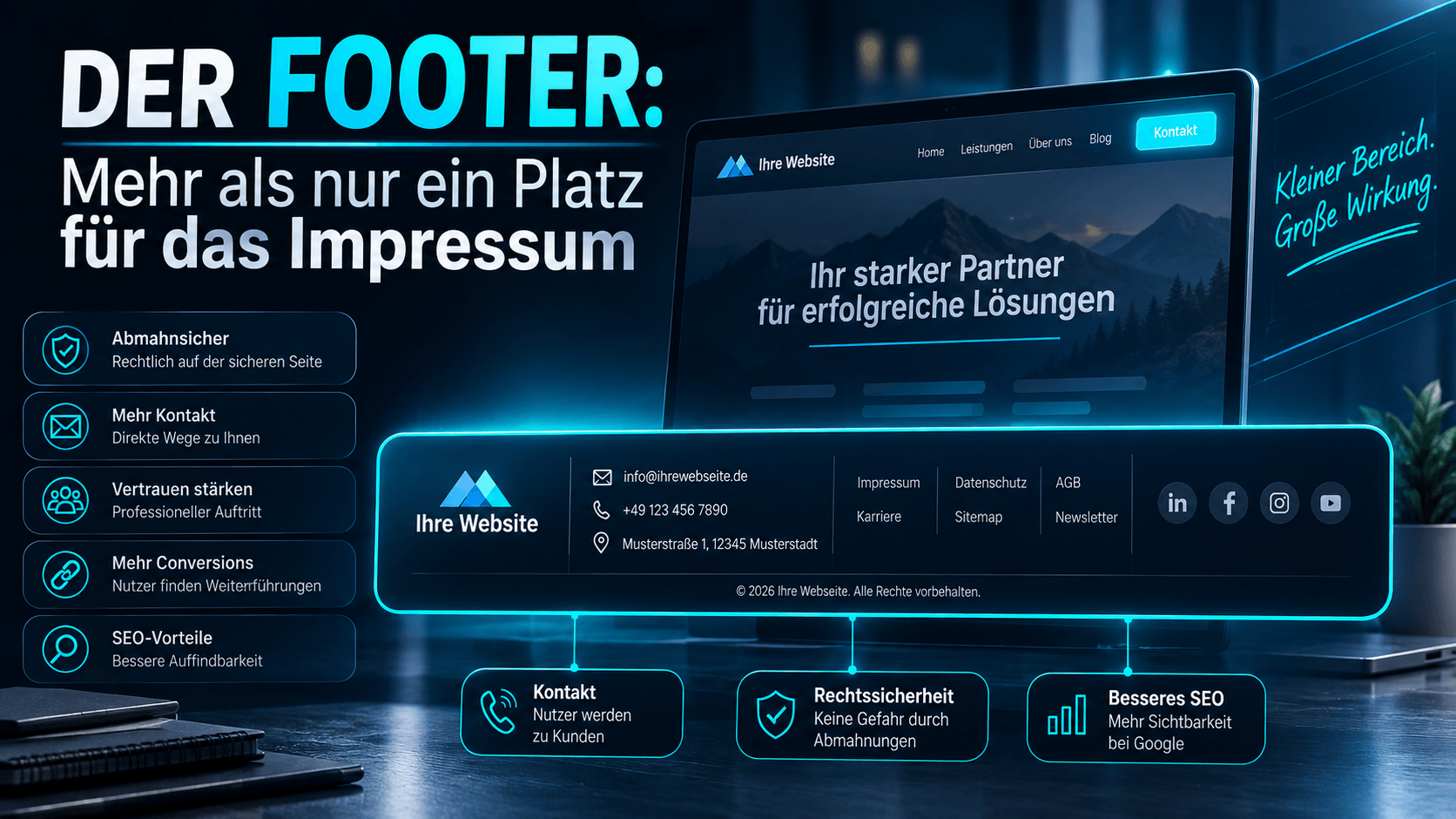 Der Footer: Mehr als nur ein Platz für das Impressum