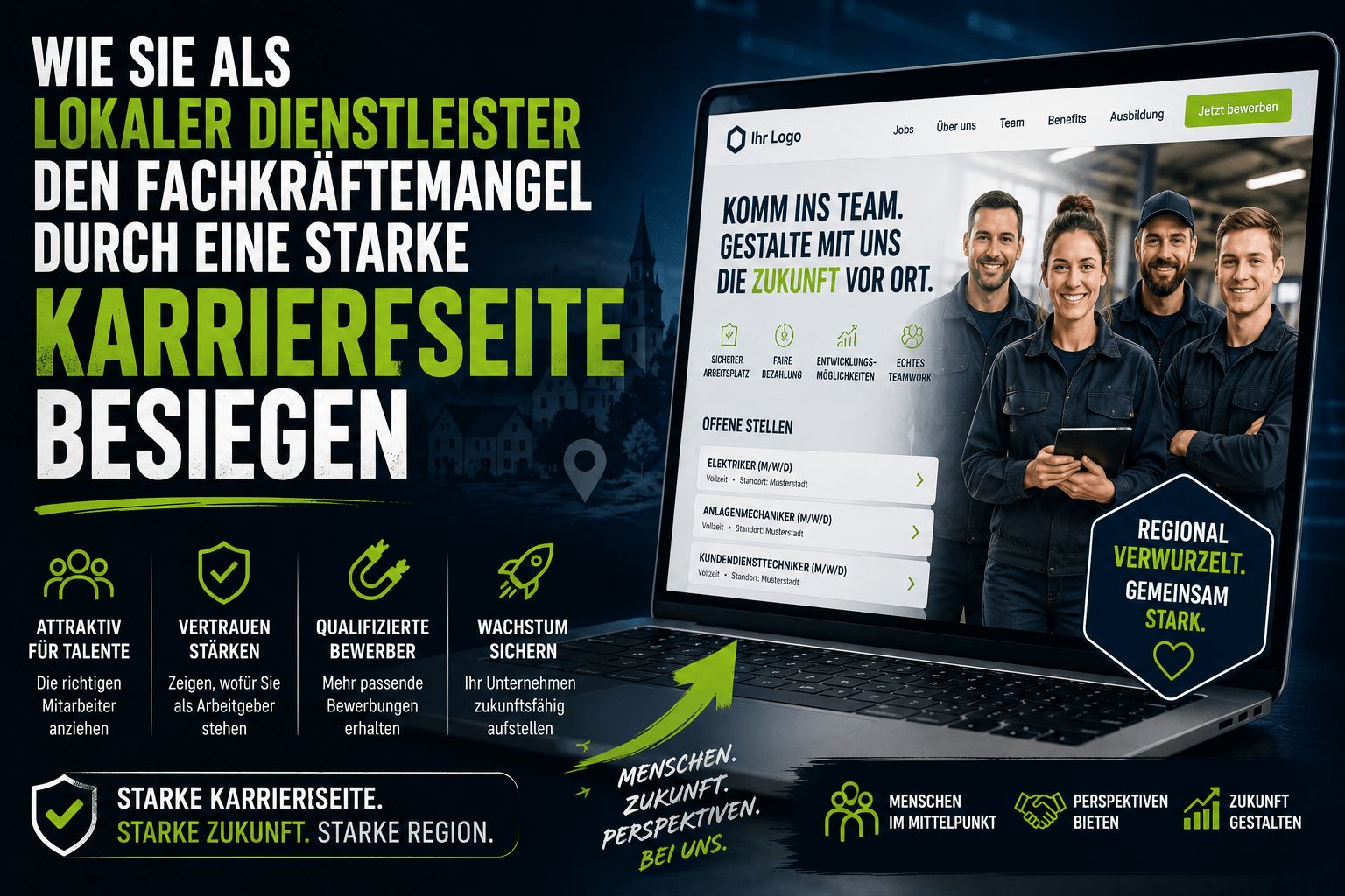 Wie Sie als lokaler Dienstleister den Fachkräftemangel durch eine starke Karriereseite besiegen