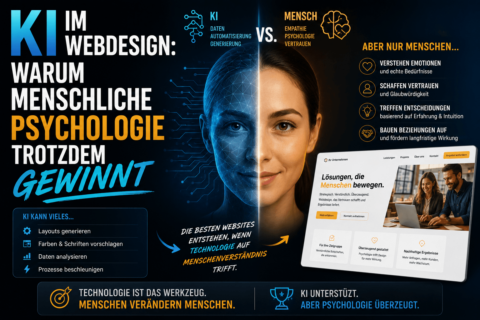 KI im Webdesign: Warum menschliche Psychologie trotzdem gewinnt