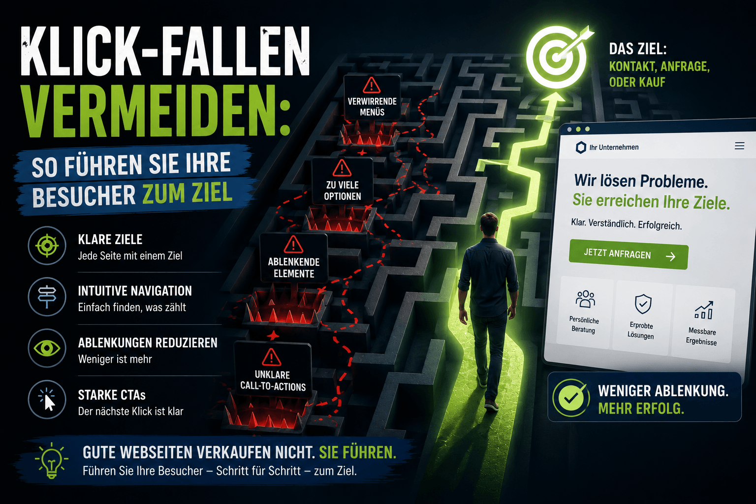 Klick-Fallen vermeiden: So führen Sie Ihre Besucher zum Ziel